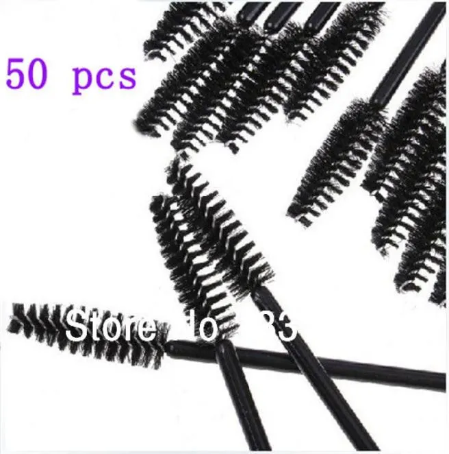 Welcome Whole 50 pcs High Quanlity Disposable Mini Eyelash Brush Mascara Wands Applicator Spoolers Makeup 6709644