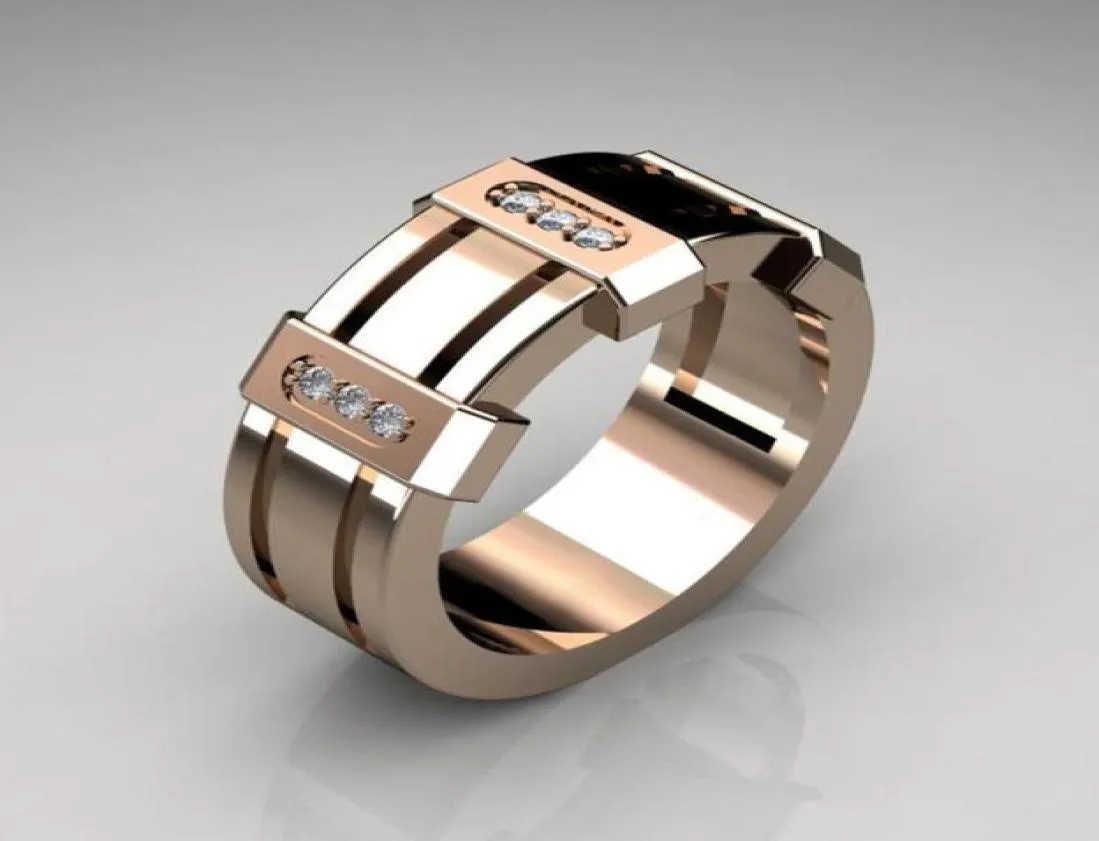 티타늄 스틸 웨딩 브랜드 디자이너 애호가를위한 고급 지르코니아 약혼 반지 남성 보석 선물 패션 액세서리 4308012