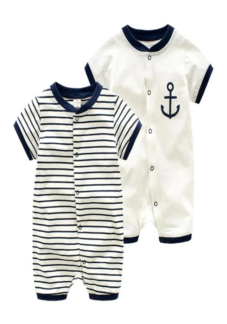 Retailwhole baby romper infant newborn navy stripe cotton rompers onesies Jumpsuit Jumpsuits Children Designers Clothes Kids 4760225