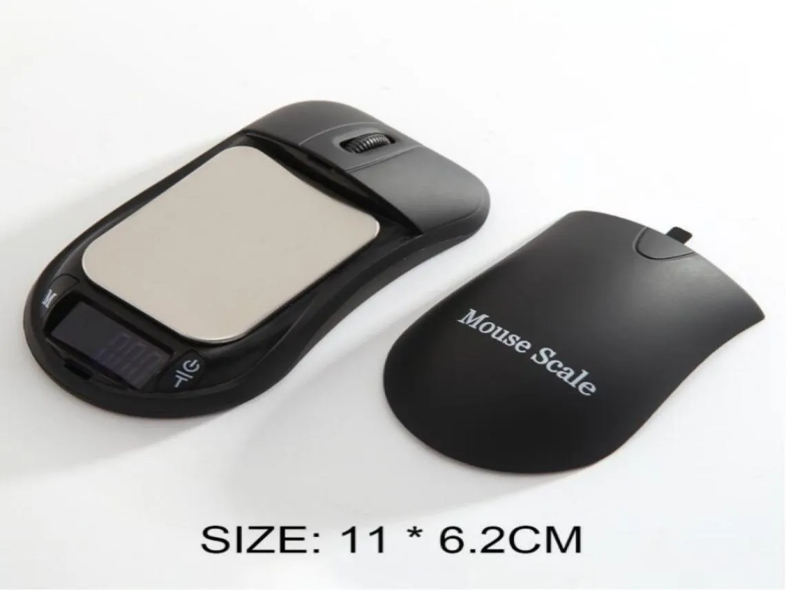 Praktisk Mini LCD -skärm Digital Mouse Shape Pocket Scale Tools for Jewelry Gram Weight Kitchen5357908