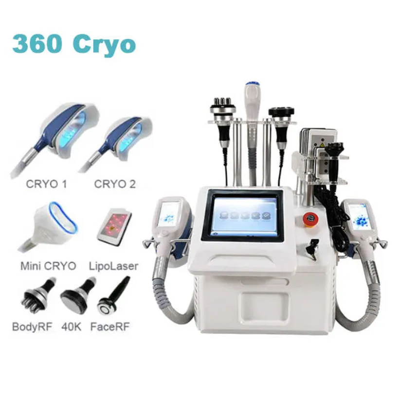 360 Cryolipolysis Fat Freezing Cavitation Lipo Laser Body Slimming Machine RF Skin Draw Double Chin Treatment457