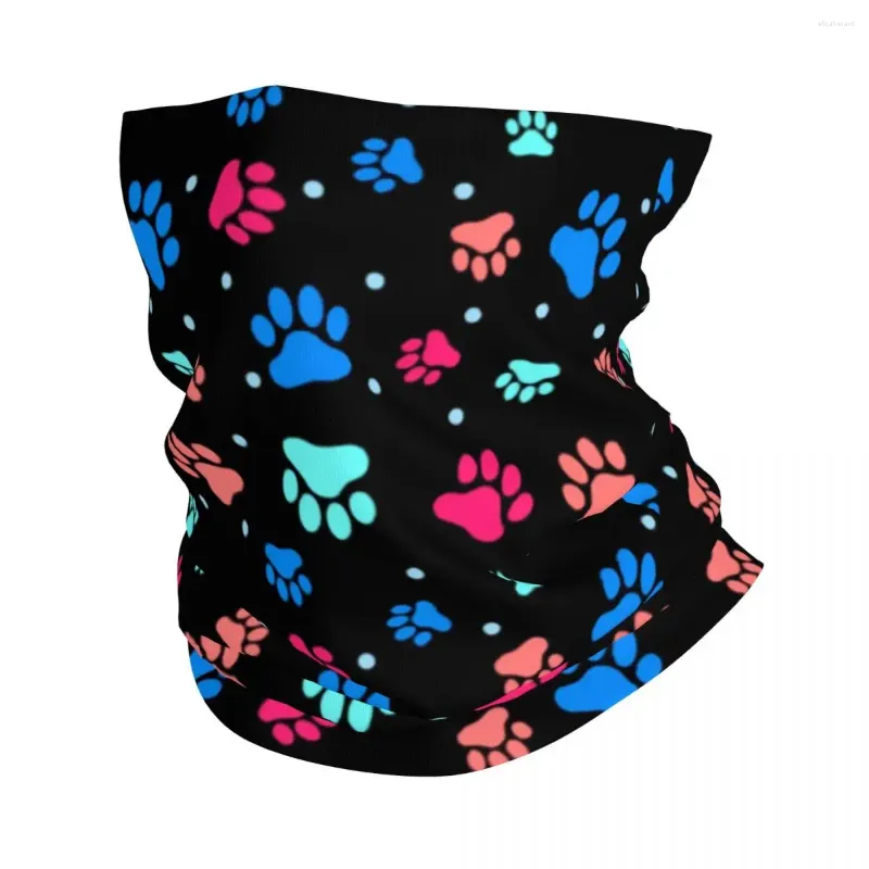 Bandanas skriver färg Bandana Neck Gaiter för skidcykel Män Kvinnor Wrap Scarf Animal Dog pannband varmare