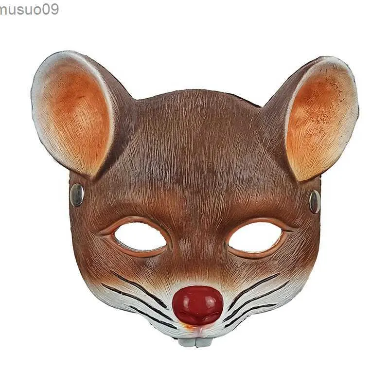 Дизайнерские маски Мышь Маски животных Хэллоуин Косплей Маска Реквизит для вечеринки 3D Пена Крыса Лицо Половина лица Косплей Реквизит Костюмы Аксессуары