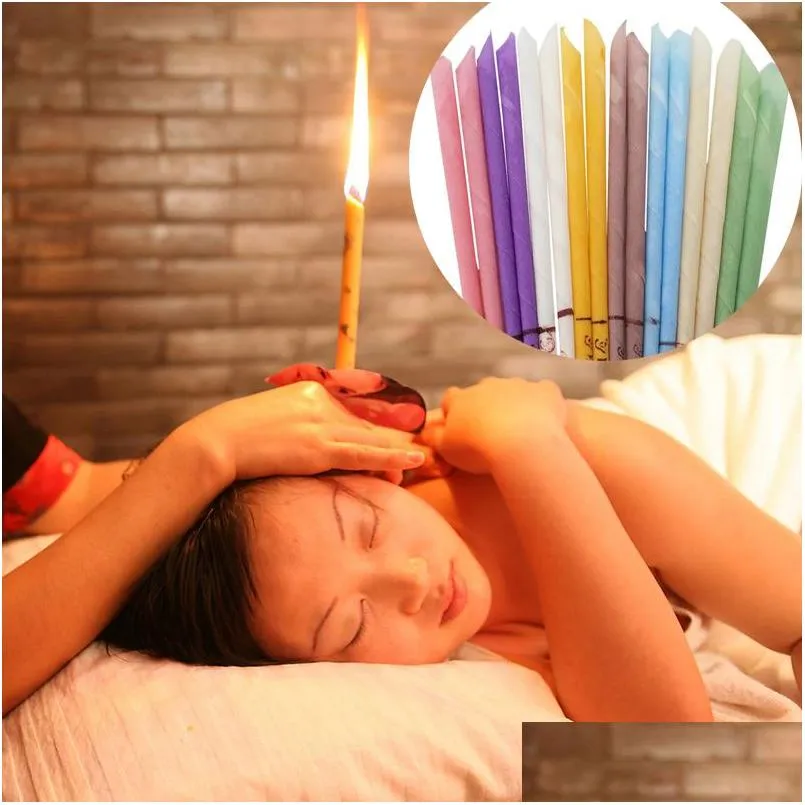 Öronvårdsljus aromaterapi Bee Wax Auricar Therapy Ears Candles Coning avsmalnande 25x1.2cm Drop Delivery Health Beauty Dh4no