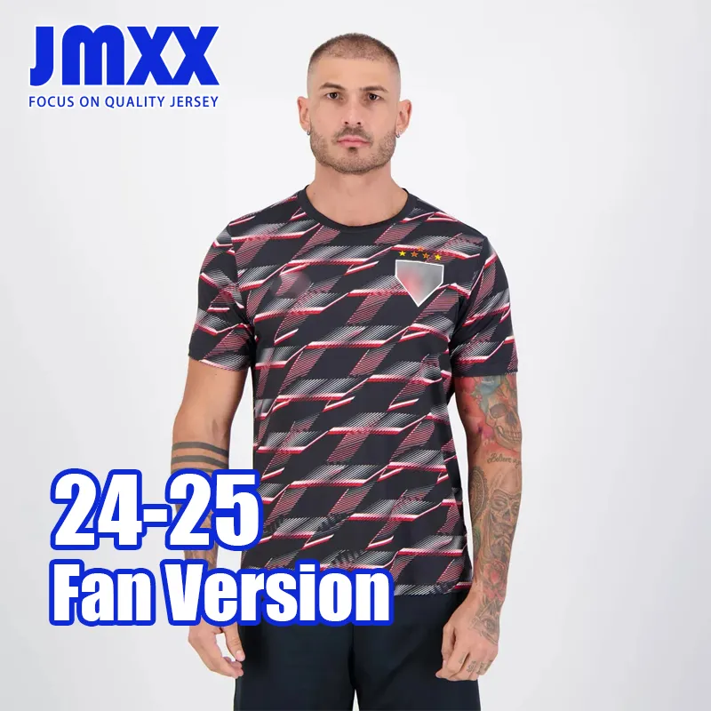 JMXX 24-25 Maillots de football de Sao Paulo Formation pré-match Uniformes spéciaux pour hommes Maillot Homme Maillot de football 2024 2025 Version Fan