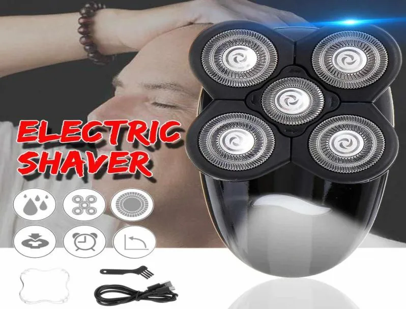 SPZ-Afeitadora eléctrica 4D para hombre, maquinilla de afeitar recargable, afeitadora de cabeza calva, recortadora de barba, cortador de pelo de nariz, USB, portátil, para viaje en casa, 9271309