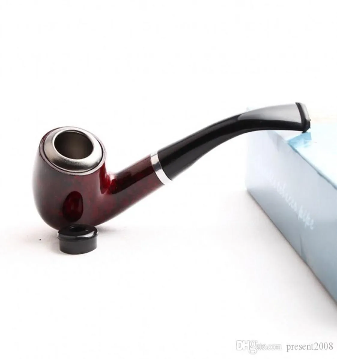 5 datorer Dual Purpose Portable Harts Rökning Pipe Tobak Rörfilterkvarnör Herb trärör med hållare Cigaretttillbehör1750270