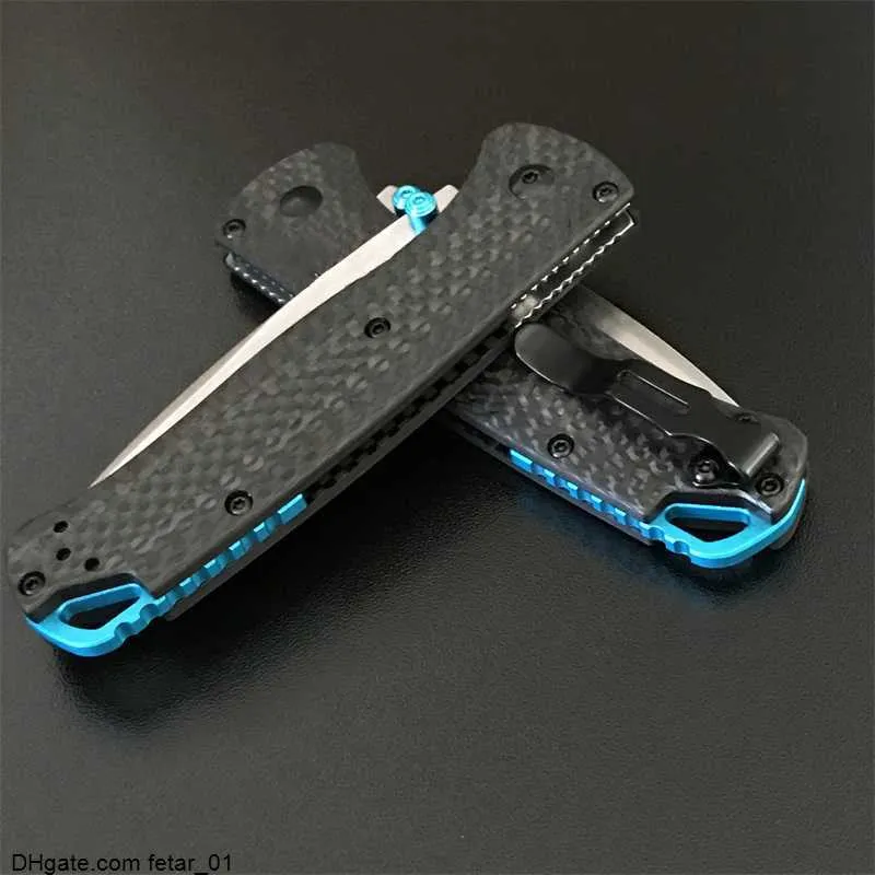 Carbon Fiber Handle BM 535 Folding Knife Stone Washing Blade Outdoor Hunting Survival Pocket Knives EDC Tool