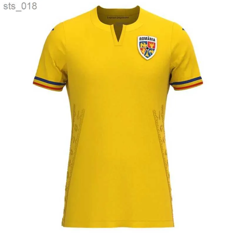 Maillots de football 2024 Équipe nationale Roumanie à domicile ALIBEC DRAGUSIN STANCIU BURCA MUNTEANU BALUTA MARIN football hommes et enfants chemiseH240306