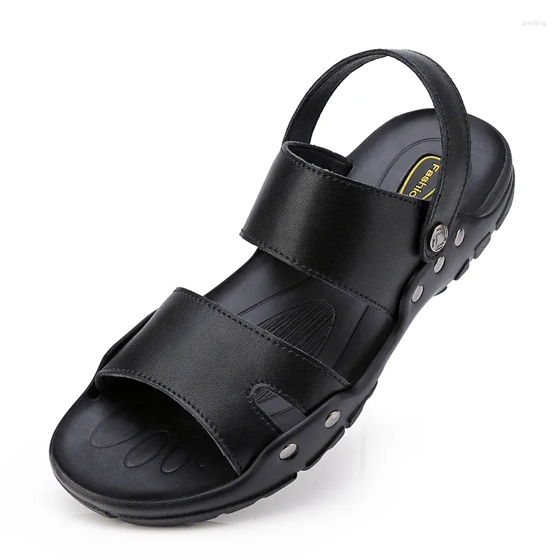 Sandals Men Summer 2024 Soft Non-slip Beach Shoes Casual For Middle-aged And Elderly Dad Korean Version