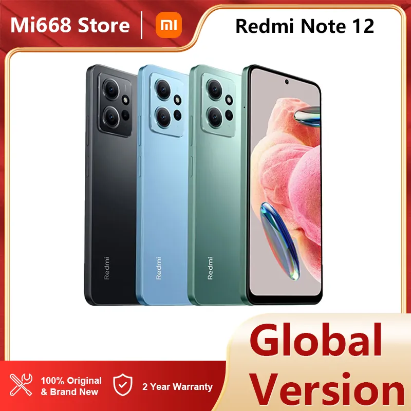 Globale Version Xiaomi Redmi Note 12 4G Smartphone NFC 6,67 Zoll 120 Hz Amoled Screen Snapdragon 6225 Pro 33W Fastladary 5000mah