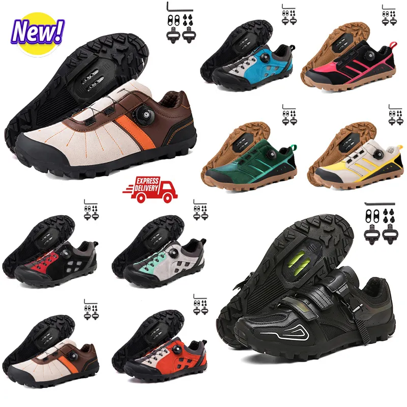 Calçados Calçados Homens Speed ​​Road Bike Asneakers Plana Carbono Ciclismo Sapatos MTB Cleats Mulheres Mountain Bike Sapatos SPD Pedais Racing Biking Footwar GAI