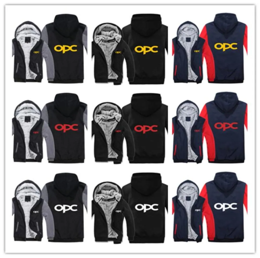 Winter Hoody Opel Opc Car Logo Print Män kvinnor Värma förtjockar huvtröjor Höstkläder Sweatshirts Zipper Jacket Fleece Hoodie Streetw7230645