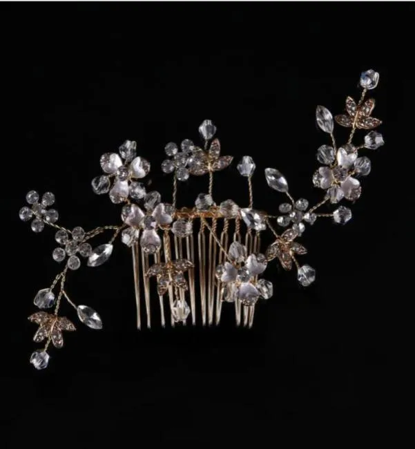 Accessori per capelli, velo da sposa, copricapo fatto a mano in oro e argento con pettine di diamanti3876116