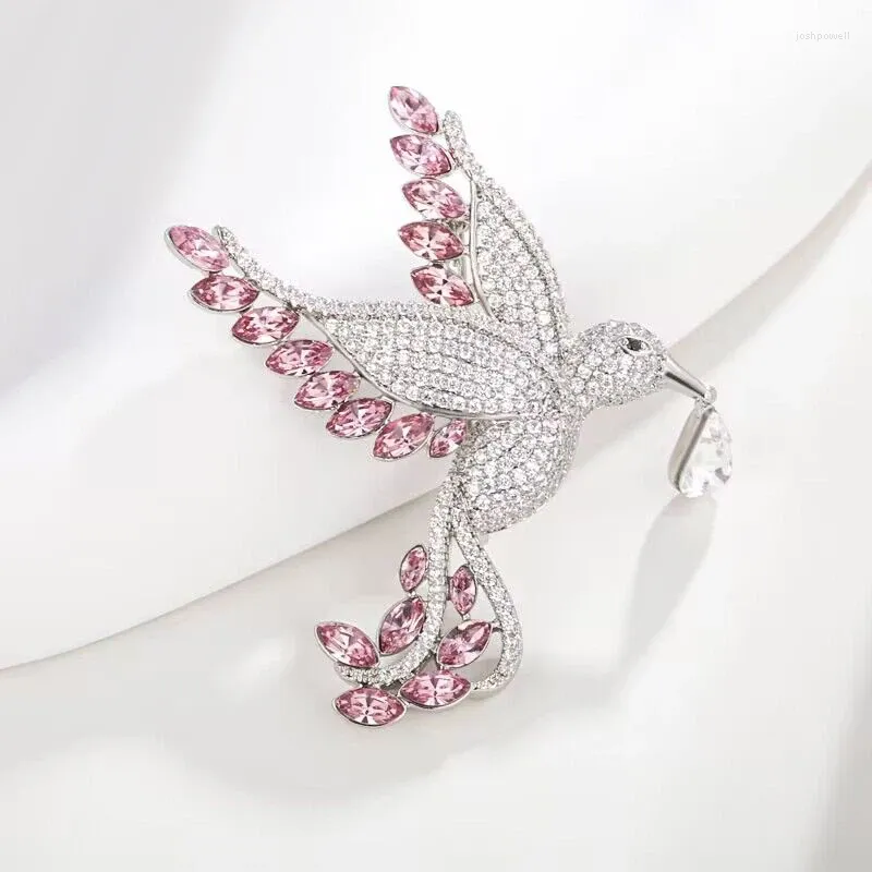 Broches de luxe pour femmes, accessoires de vêtements, broche de créateur d'oiseau fabriquée avec des cristaux d'autriche, Bijoux de mariage de mariée