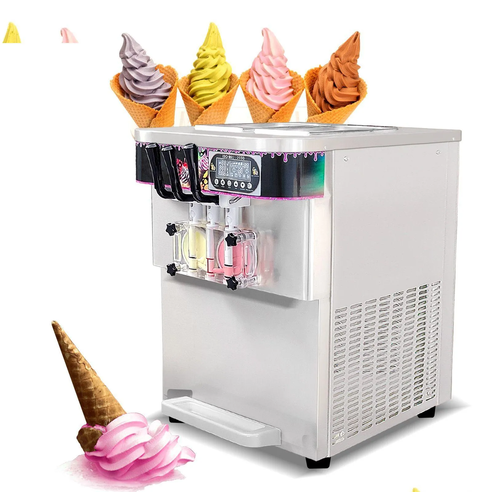 Frozen Delights Home Commercial Ice Cream Maker Machine for Perfect Gelato Soft Serve and Yogurt
