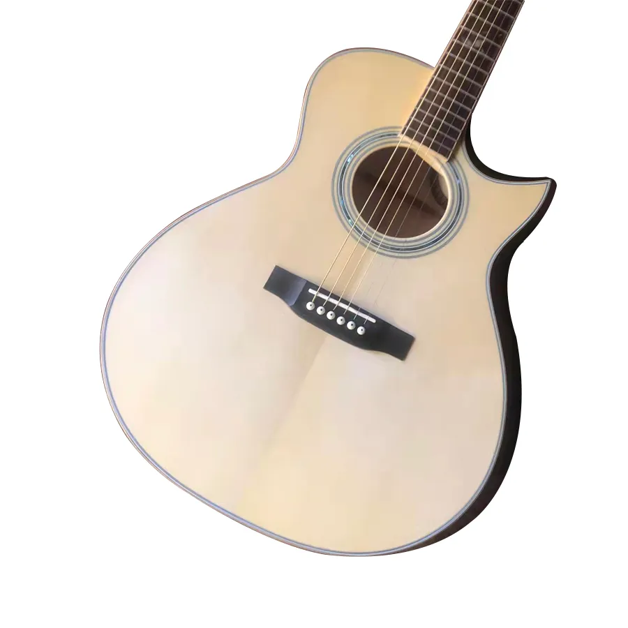 Guitare acoustique haute configuration à imprimé tigre en bois massif 40 "GA