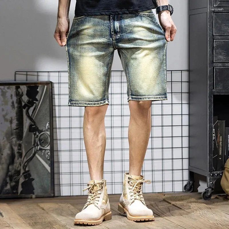 Jeans da uomo Pantaloncini di jeans retrò Pantaloni corti estivi dritti per tutti gli abbinamenti Marchio alla moda Alta qualità Fresco ogni giorno