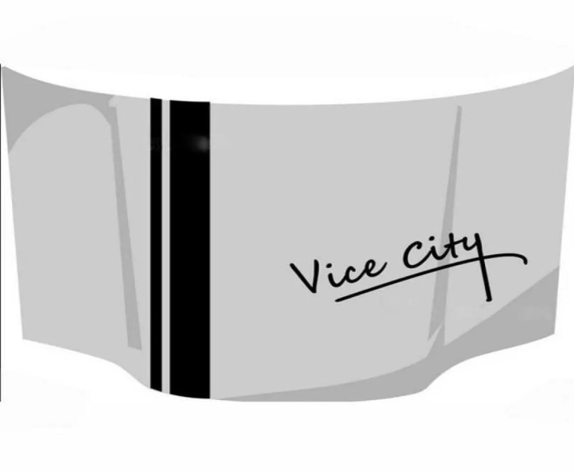 Pegatinas de moda para capó de Vice City a rayas de cubierta de coche01234555132336691951