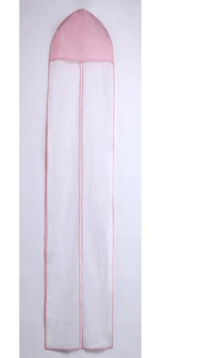 新しい看板なしピンク白いウェディングイブニングドレスダストコートストレージバッグ1605731