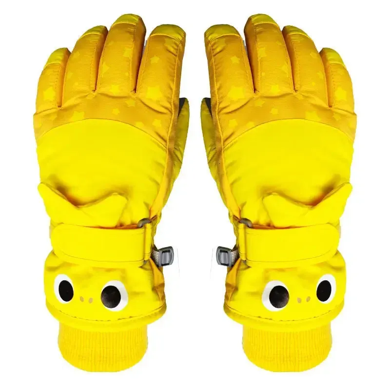 Gants pour enfants mignons protègent l'hiver chaud filles garçons élèves de l'école primaire jouent à la neige imperméable et velours FiveFinger 240226