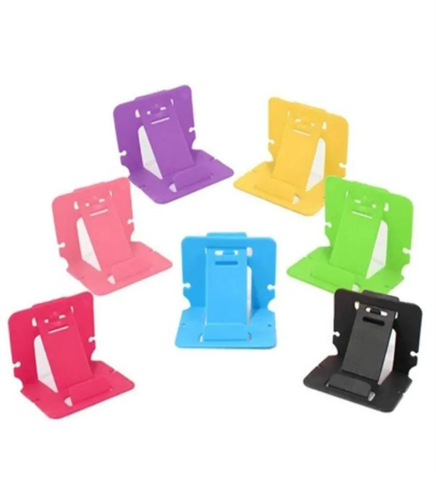 Mini Universal Foldble Justerable Stand Holder Cradle Compact Plastic Holder Stand Mount för Samsung Mobile Mobiltelefon Telefontabell4129054