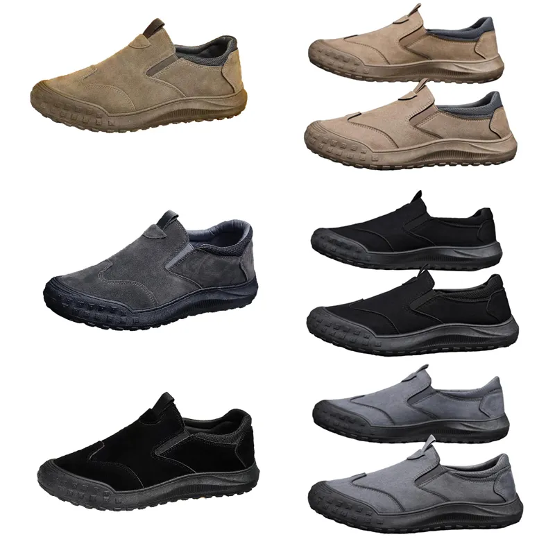 Chaussures pour hommes, nouveau style de printemps, chaussures paresseuses d'un pied, chaussures de protection du travail confortables et respirantes, tendance pour hommes, semelles souples, chaussures de sport et de loisirs noir 41