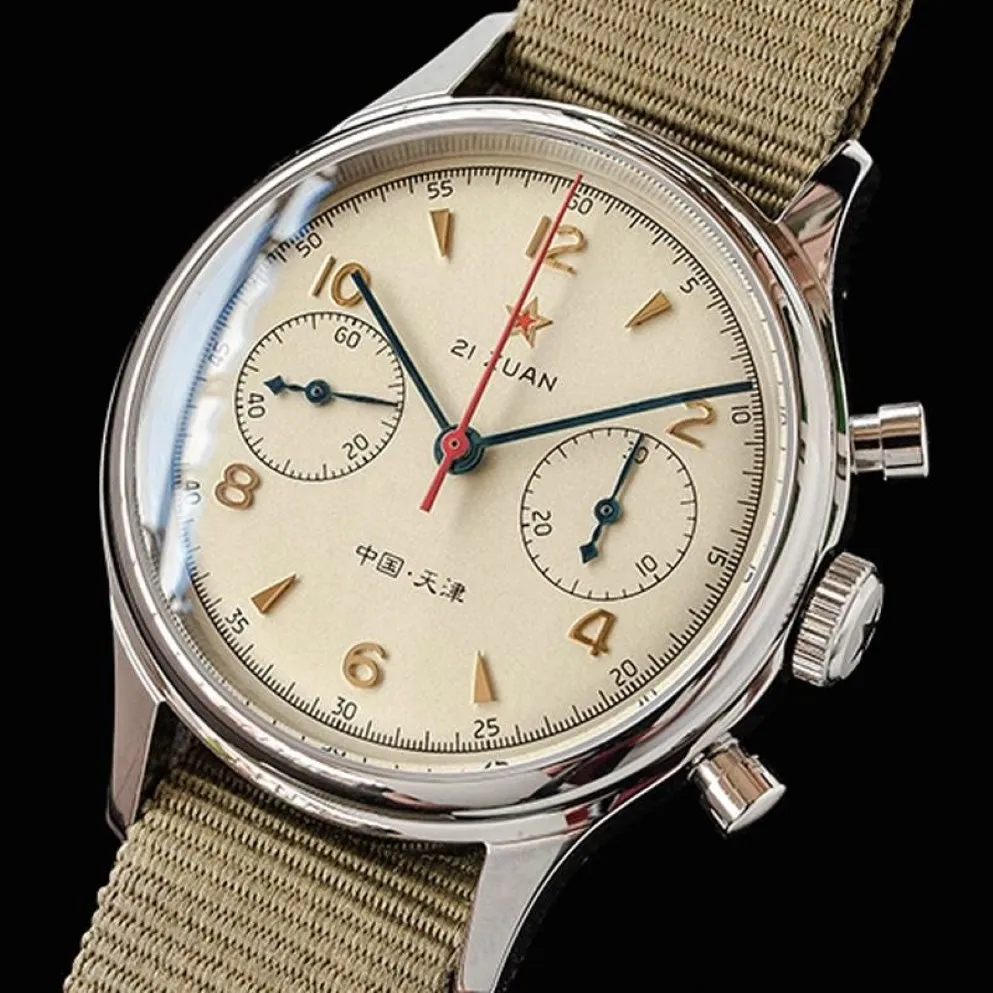 Military Watch for Man Chronograph Wrist Seagull 1963 Original ST1901 Movement Sapphire Waterproof Limited Card Wristwatches342q