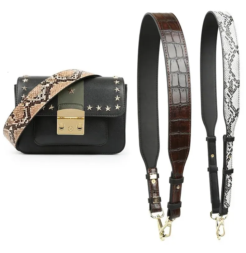NIGEDU Bag Strap Accessories For Bags pattern Belt Shoulder Famous Brand Woman Straps Snake 240223