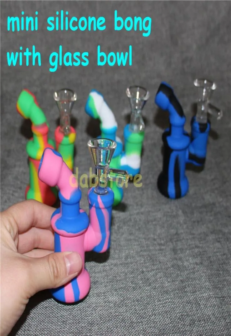 Creative Design Silicone Tobacco pipes Smoking Mini Water Hookah Bong Multi Colors Portable Shisha Hand5015578