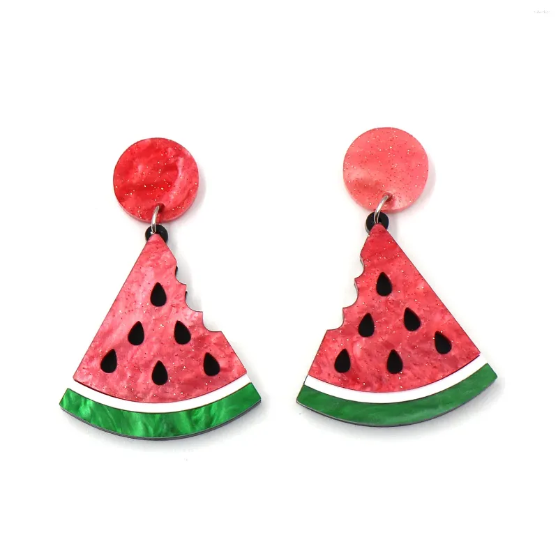 Baumelnde Ohrringe 1 Paar Produkt CN Tropfen Wassermelone Niedlicher Acrylschmuck für Frauen