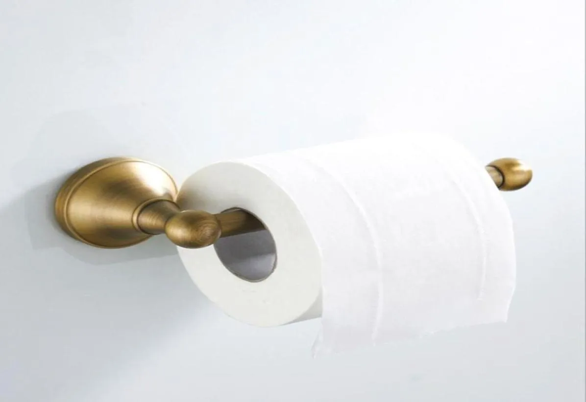 Antik WC Roll Holder Bronze Badrum Guld Toalettpappershanddukshållare Black Chrome Kök Tissue Shelf White4454753