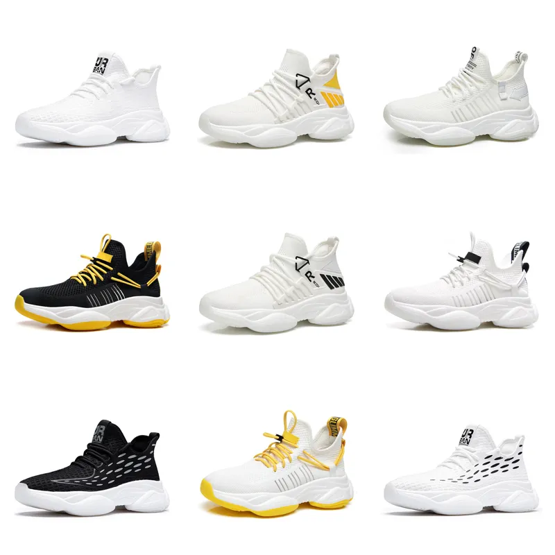 GAI Scarpe da corsa da uomo traspiranti nero giallo grigio Sneakers leggere traspiranti primaverili ed estive tennis Five