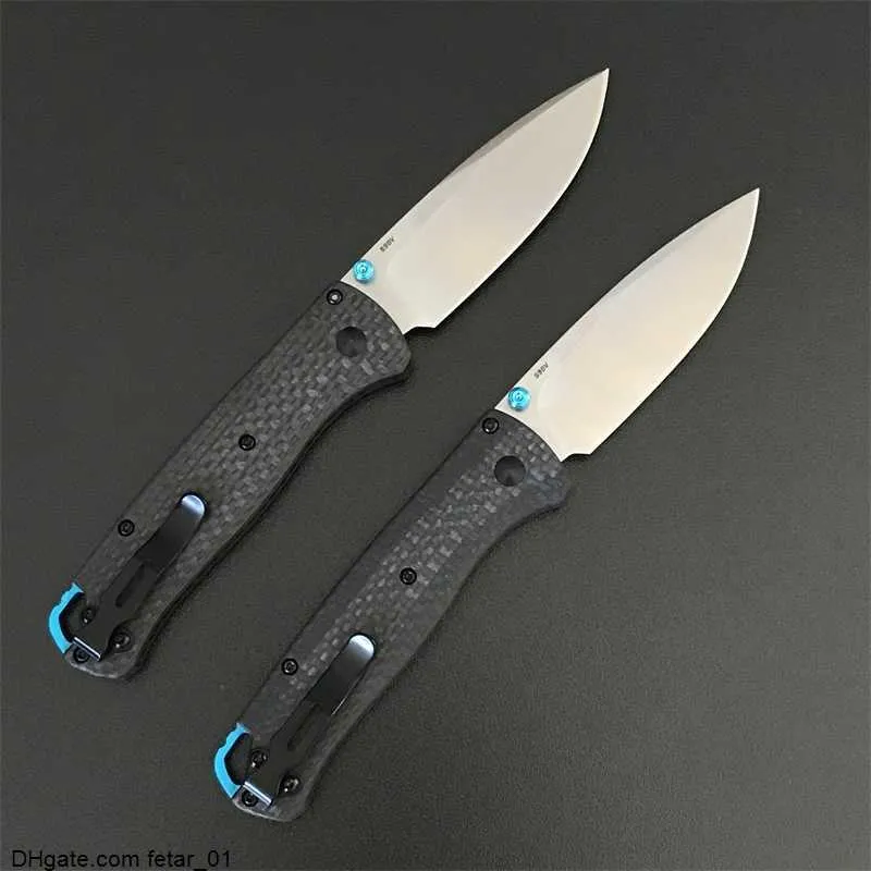 Carbon Fiber Handle BM 535 Folding Knife Stone Washing Blade Outdoor Hunting Survival Pocket Knives EDC Tool