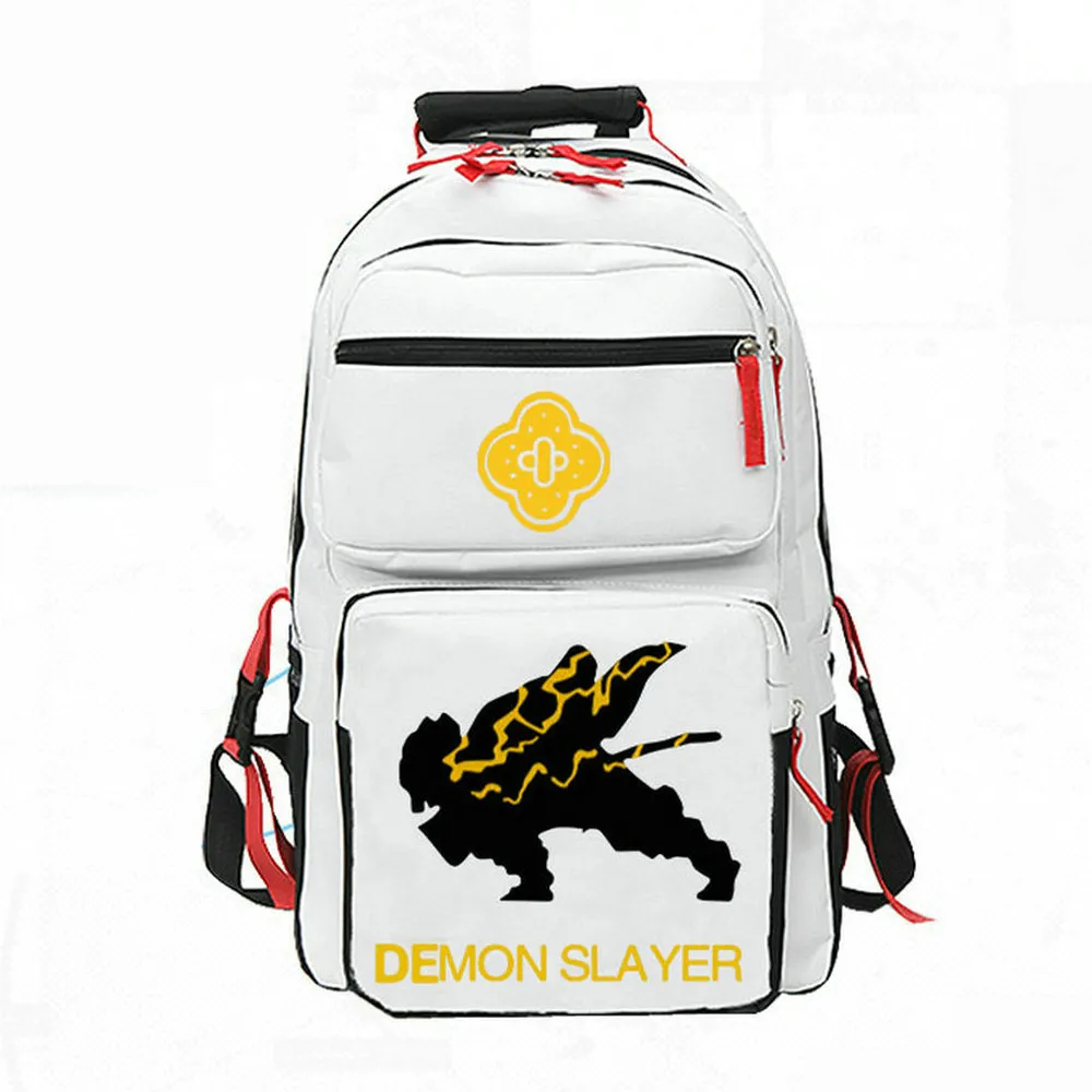 Agatsuma Zenitsu plecak Demon Slayer Daypack Kimetsu No Yaiba School Bag Cartoon Print RucksAck Casual School Black Day Pack