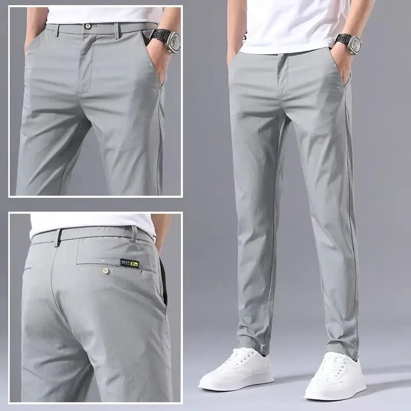 Pantolon 2023 Yaz Yeni İnce Style Düz Renkli Fermuar Takım Pantolon Pantolon Ofis Sıradan Allmatch Pantolon Moda Pamuk Düz Pantolon