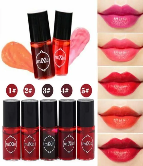 MIXIU 5 colori impermeabile lunga durata lucidalabbra tubo rosso rosa tinta labbra macchia trucco rossetto liquido lucidalabbra facile da indossare 01557035475