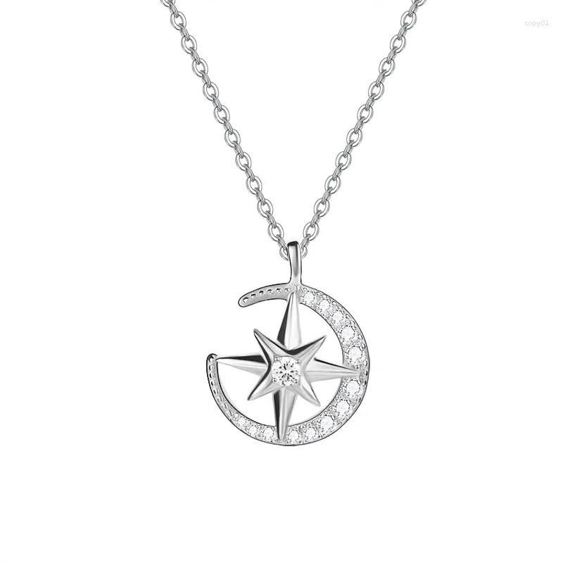 Pendants Vonmoos Lady 925 Silver Necklace Ocean Star Pendant Luxury Zircon Chain For Women Elegant Jewelry Birthday Holiday Gift