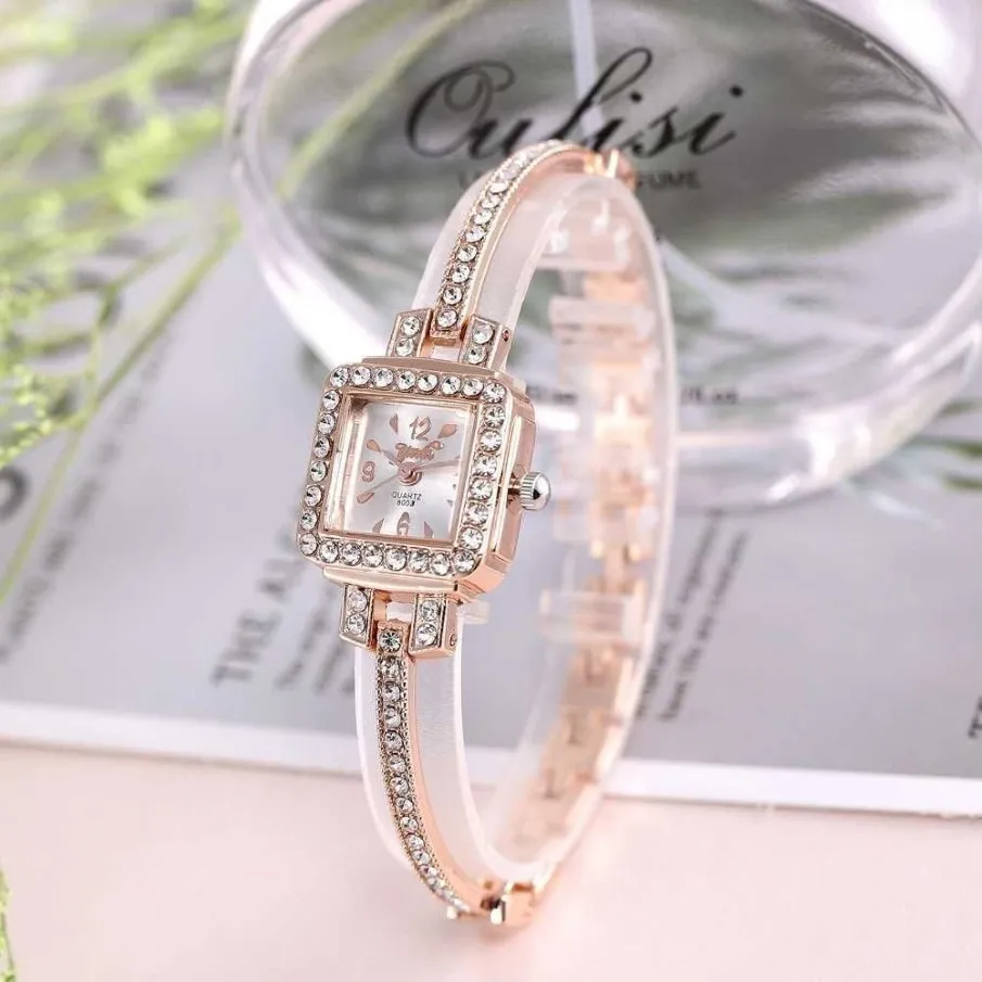 TOP5 Brand Luxury Bracelet Watch Women Watches Rose Gold Women Watch Diamond Ladies Watch Clock Relogio Feminino Reloj Mujer H1012242A