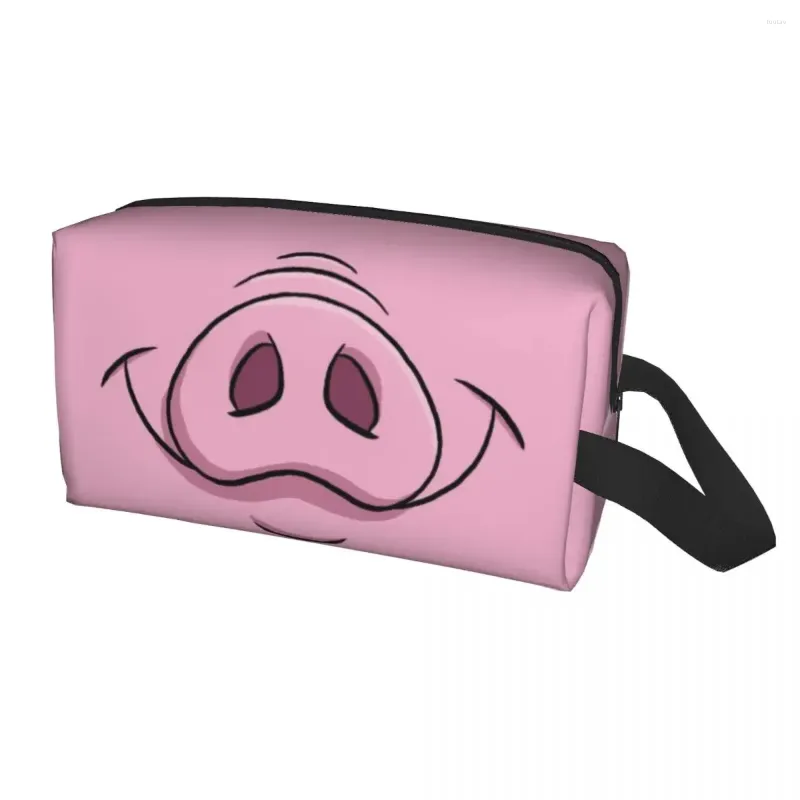 Cosmetic Bags Custom Happy Pig Travel Bag Women Cartoon Animal Snout Toiletry Makeup Organizer Ladies Beauty Storage Dopp Kit