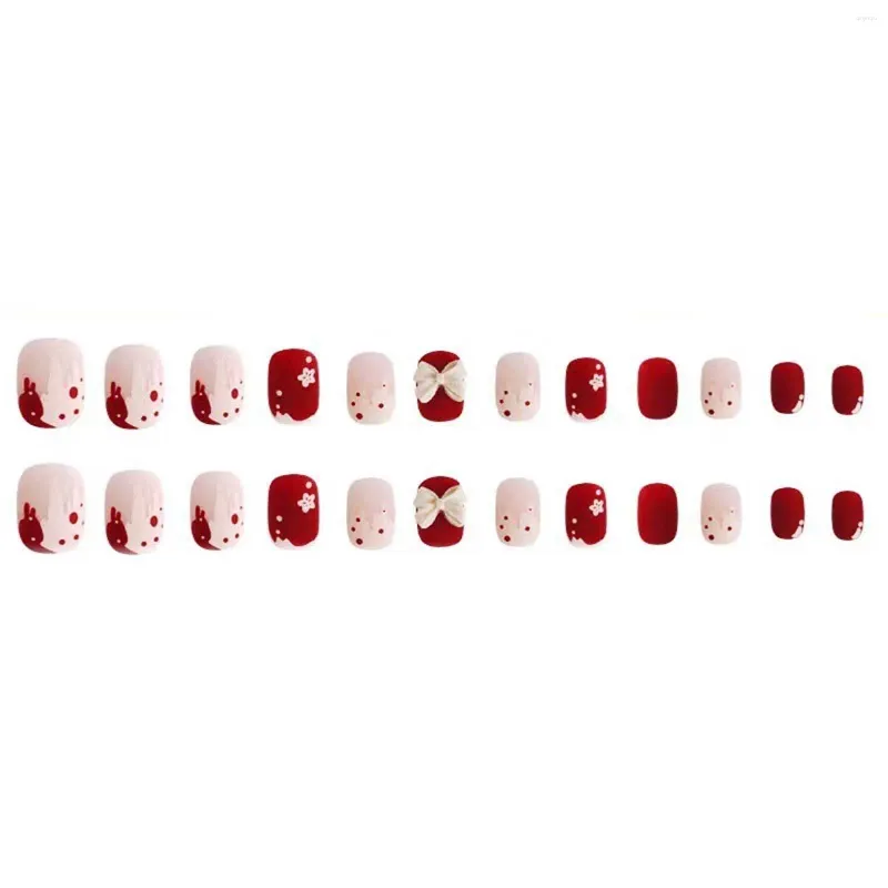 Fałszywe paznokcie francuskie końcówkę kleju na gradient z projektem 3D dla kobiet i dziewcząt prezent