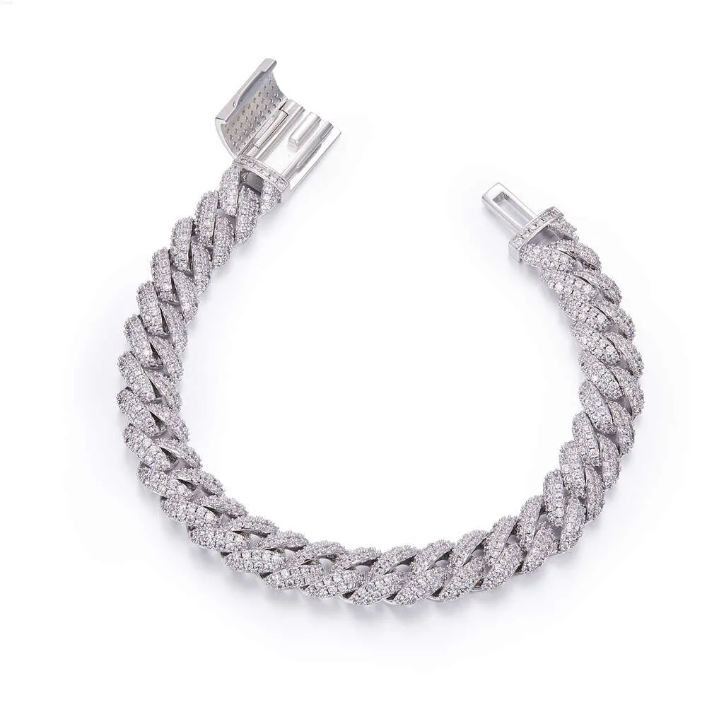 S925 Sterling Zilveren Ketting voor Mannen 10mm Breed Hoge Kwaliteit Zilver 925 Sieraden Cubaanse Moissanite Heren Armband