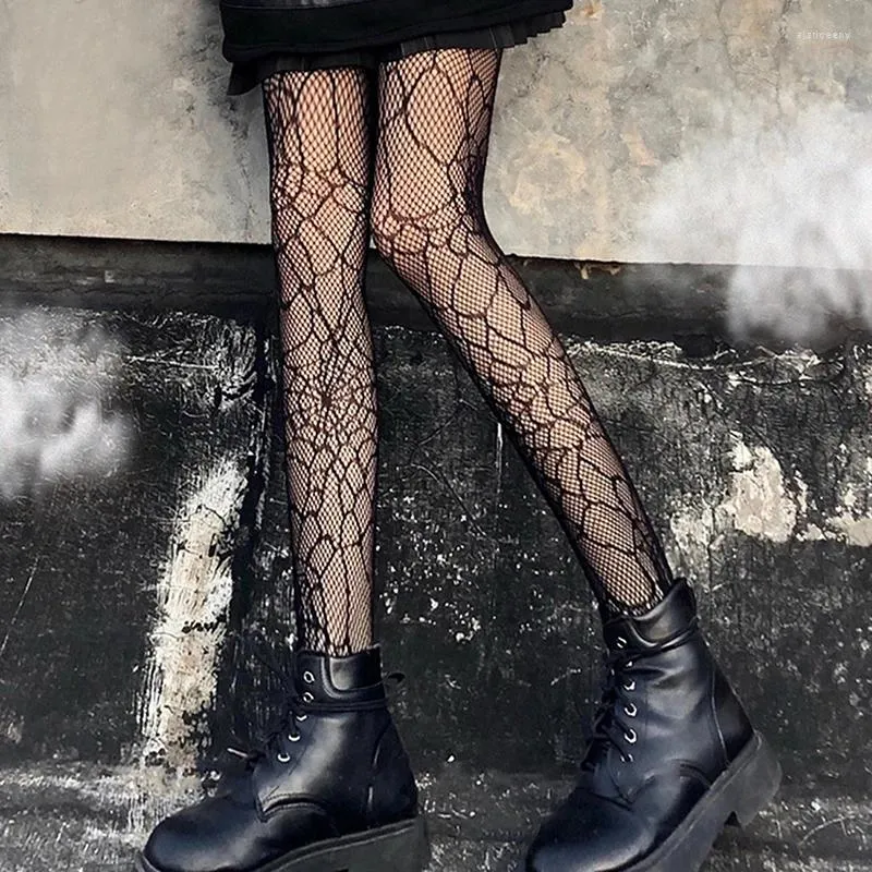 Women Socks Women'S Lolita Fishnet Stockings Lace Cute Sexy Tights Trousers Girl Punk Pantyhose Gothic Retro Spider Web