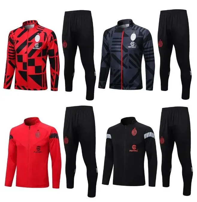 2023 2024 Hommes et enfants AC Survêtement IBRAHIMOVIC Soccer O Veste Survetement 22 23 24 Maillot De Foot S Survêtements de football Costume d'entraînement