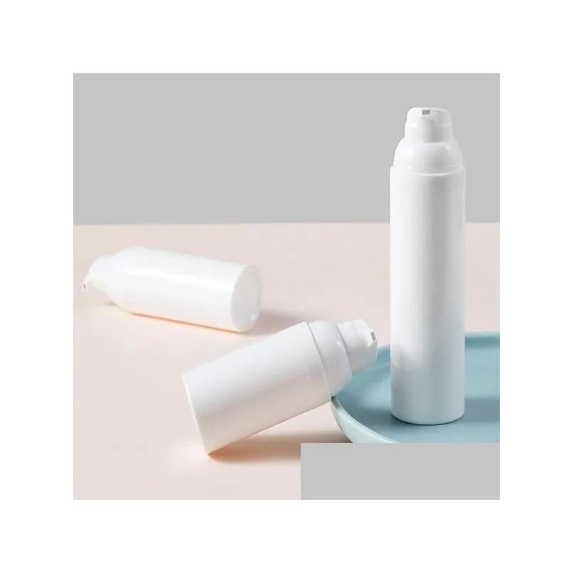 wholesale 30 50 75ml airless pump bottles-empty plastic mini bayonet cream lotion toner cosmetic toiletries liquid storage containers jar