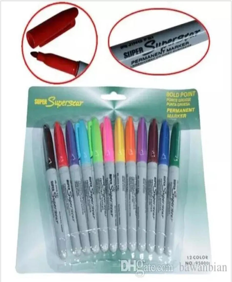 Permier 12 цветов ручка для татуировки маркер для перманентного макияжа трафарет для кожи писец инструмент для пирсинга 9036587