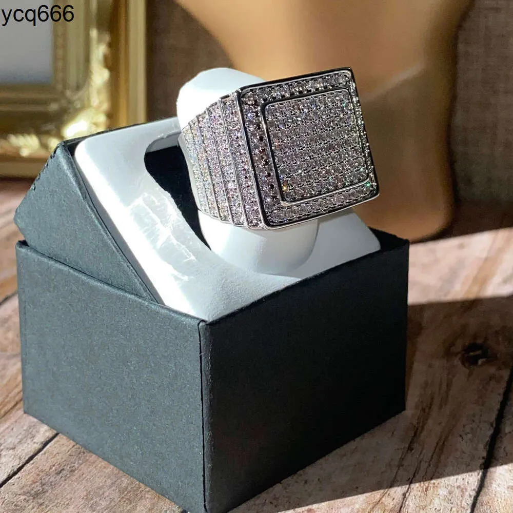 Big Man Hip Hop Style Chunky Fashion 14K Moissanite Diamond Ring Arabic Gold Wedding Pierścienie