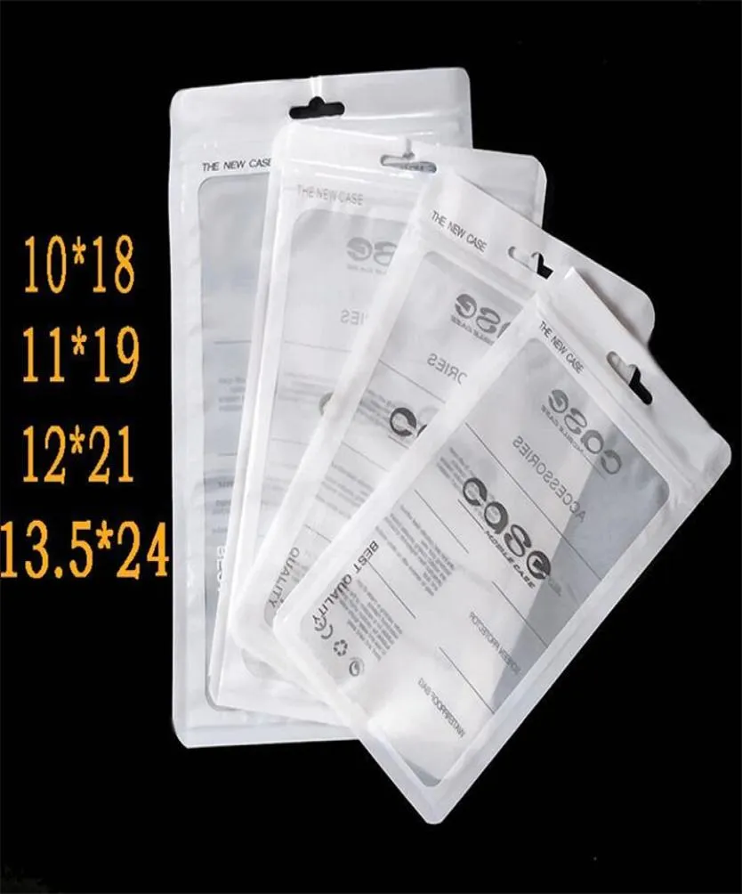 1018 1119 1221 13524CM VIT TELEFON CASE RETAIL PACKENT PACKS PACKING PACKING BAG OPP PP PVC Poly Plastic Packaging Box för 6 IN9057163