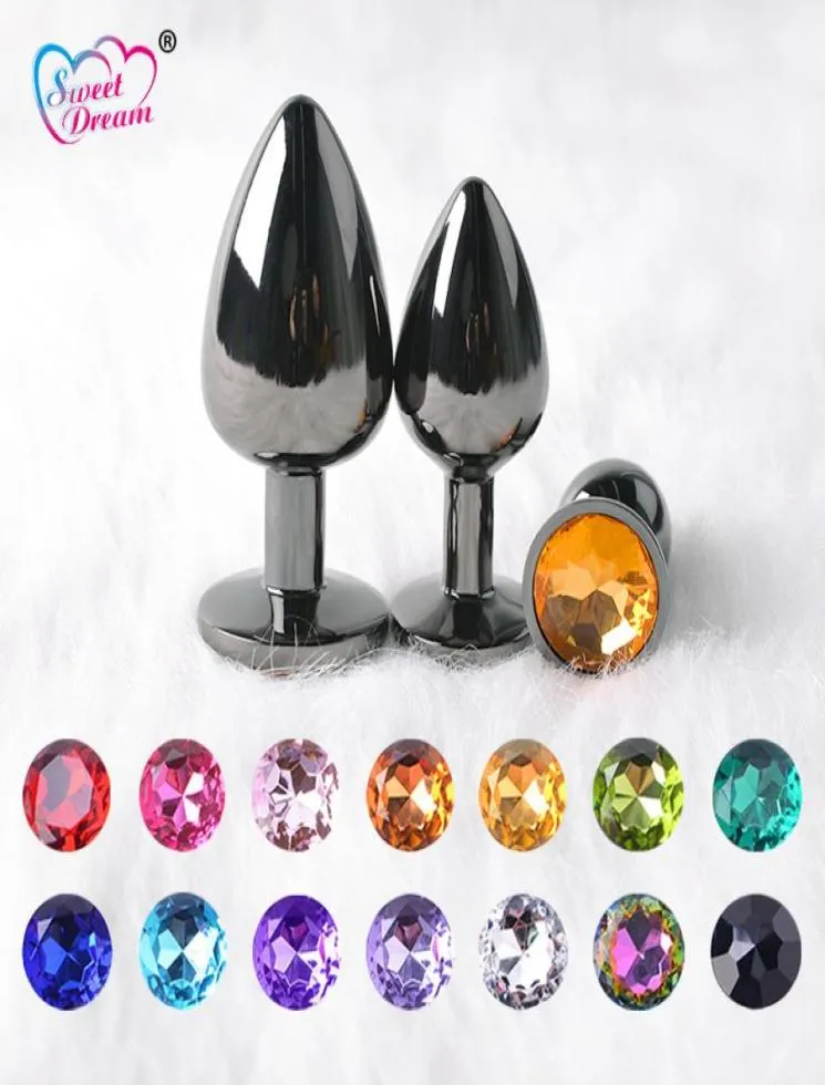 Sweet Dream 3pcsset Heldere Zwarte Metalen Anale Plug Rvs Anale Kralen Adult Sex Toys Butt Plug Adult Sex producten Blm211 Y5747282