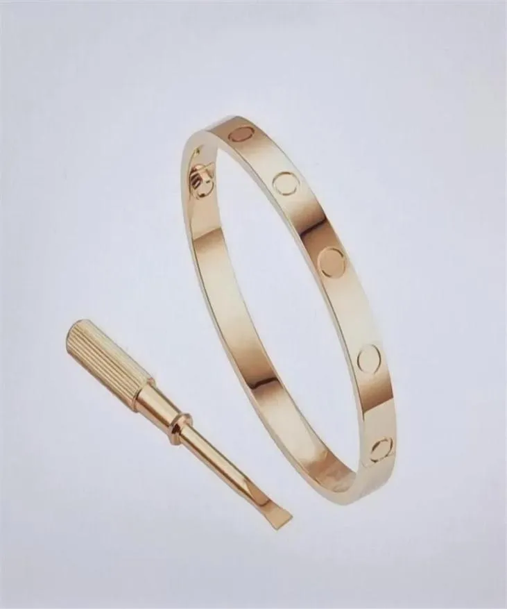 Bracciale rigido in titanio per braccialetti da sposa alla moda Braccialetti per il giorno del ringraziamento in oro rosa 4 CZ con dimensioni della scatola 152225667847387